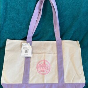 Trader Joe’s Lavender Canvas Tote Bag